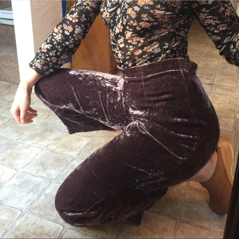 Crushed velvet pants